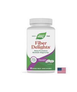 Fiber Delights - Микс от фибри за отслабване и детоксикация, 60 дъвчащи таблетки Nature’s Way
