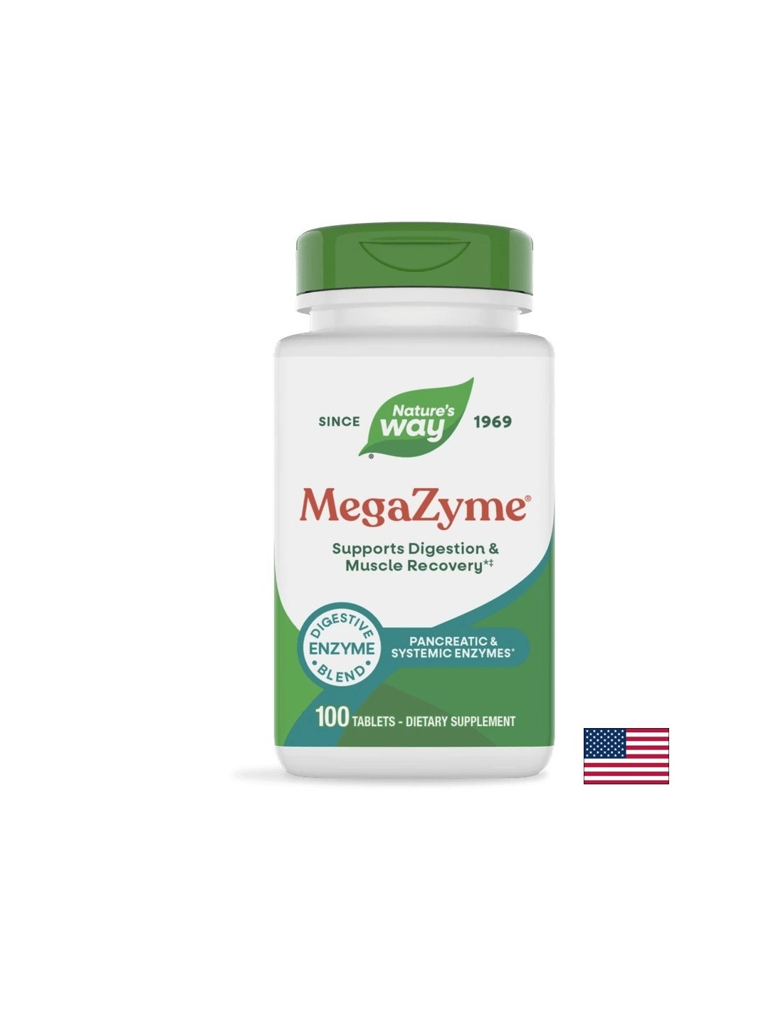 Mega-Zyme Pancreatic Enzymes - Панкреатични ензими, 100 таблетки Nature’s Way